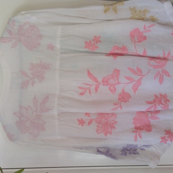 Johnny Was Multicolor Floral Embroidered Blouse - Picture 2 of 7